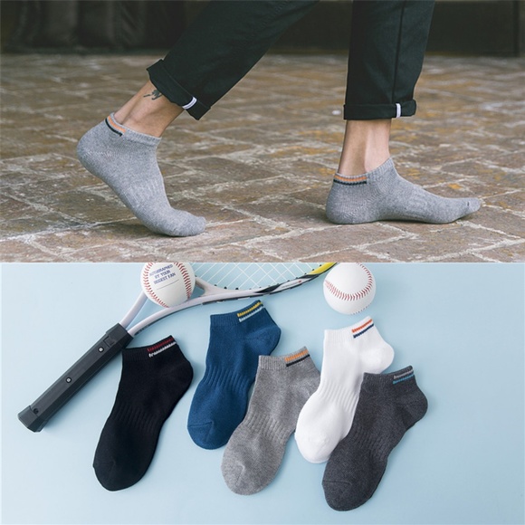 Other - 5 Pairs Men Cotton Breathable Ankle Low Cut Socks